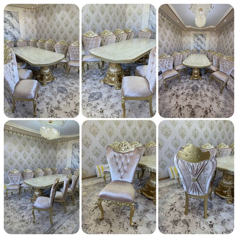 Stol-Stul Kamplekt 12-talik Stulla Yonğoqdan Stol-mdf Smala oyoq