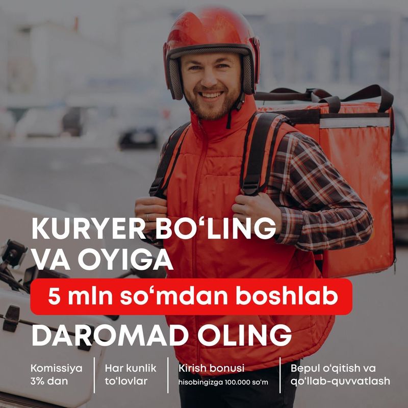 Yandex Eda xizmati kuryerlik ishiga taklif qiladi Yandex Eda xizmati kuryerlik ishiga taklif qiladi