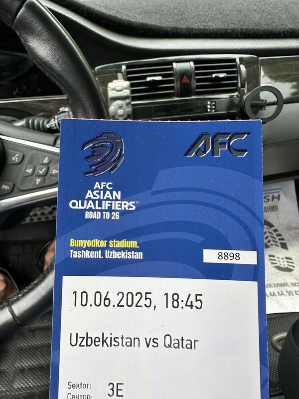 Uzbekistan vs Qatar o’yiniga 4ta bilet yonma-yon sotiladi Uzbekistan vs Qatar o’yiniga 4ta bilet yonma-yon sotiladi