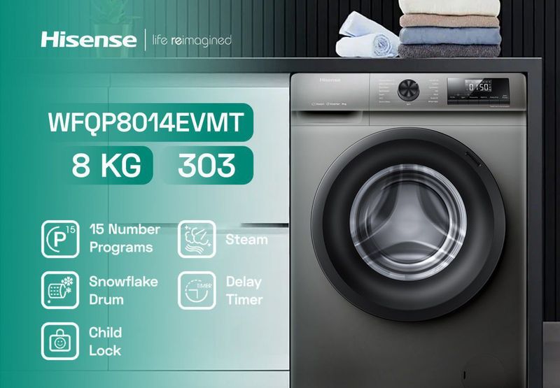 Hisense 8kg inverter 270$