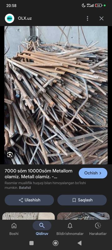 Barcha turdagi metal va homashyo atxotlari