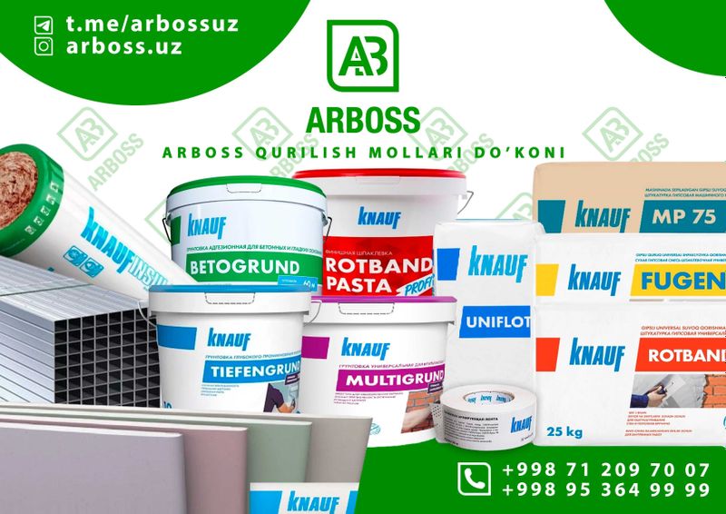 Knauf Barcha Mahsulotlari / grund /profil /suhoy smeslari /gipsokarton Knauf Barcha Mahsulotlari / grund /profil /suhoy smeslari /gipsokarton