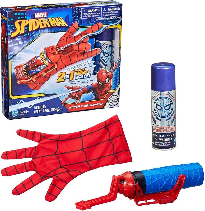 Паутинный метатель Marvel Spider-Man 2 в 1 стреляет паутиной или водой Паутинный метатель Marvel Spider-Man 2 в 1 стреляет паутиной или водой