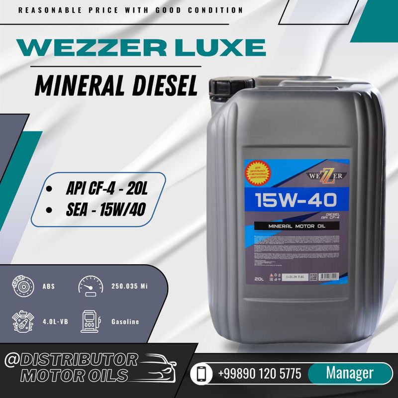 Моторное Масло Дизельное — WEZZER 15W-40 CF-4/CD DIESEL | Dealer