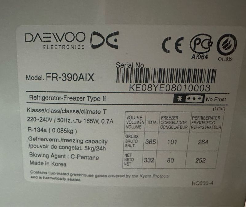 Продается холодильник Daewoo Продается холодильник Daewoo