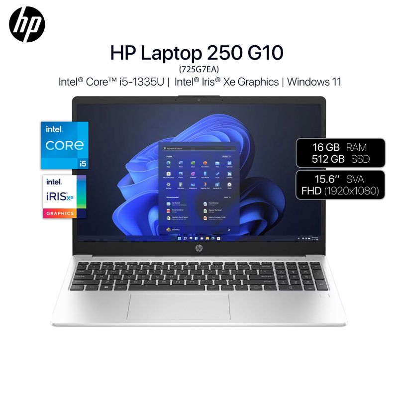 HP 250 G10 Intel® Core™ i5-1335U 16/512GB 15.6" FHD HP 250 G10 Intel® Core™ i5-1335U 16/512GB 15.6" FHD