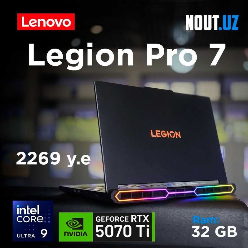 Lenovo Legion Pro7 U9-275HX,32GB,1TB,RTX5070Ti OLED Магазин Nout.uz Lenovo Legion Pro7 U9-275HX,32GB,1TB,RTX5070Ti OLED Магазин Nout.uz