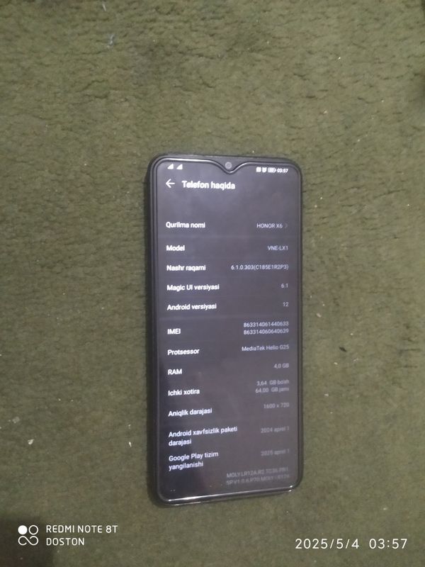 Honor x 6 xotira 64 Honor x 6 xotira 64
