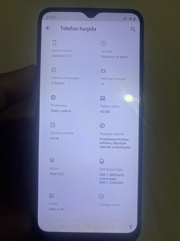 Realmi C21Y xotira 4/64