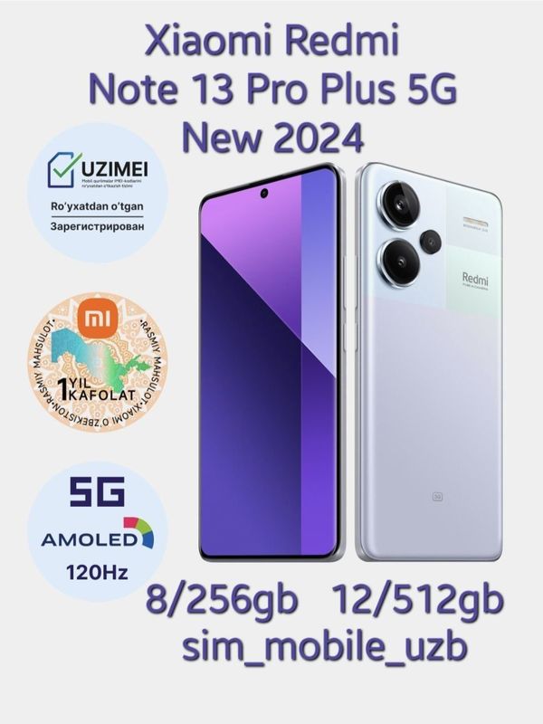 Redmi Note 13 Pro Plus 5G New Super Skidka+Garantiya+Dastavka