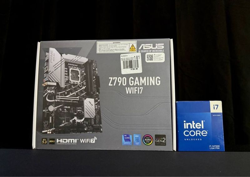 Комплект от Intel Core i7-14700KF + Asus Z790 Gaming WiFi7 Комплект от Intel Core i7-14700KF + Asus Z790 Gaming WiFi7