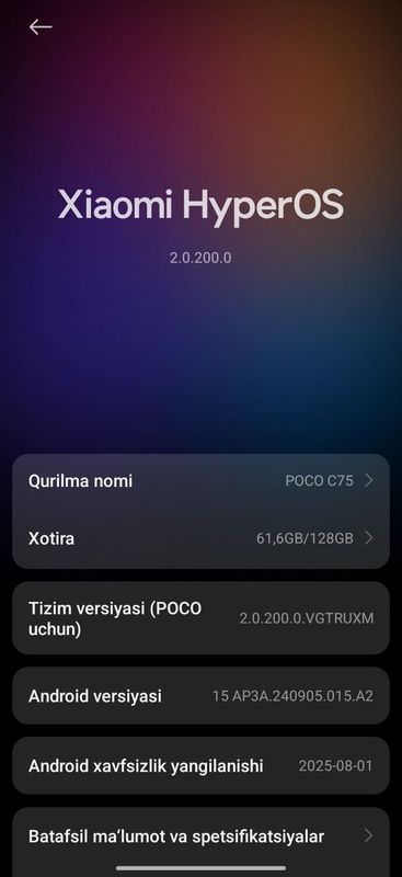 Poco c75 128/8 gb