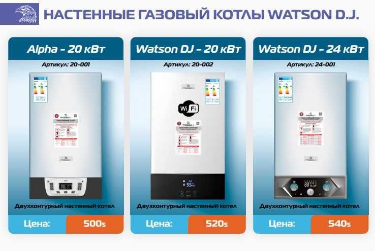 Двухконтурные газовые котлы Ватсон, Watson гарантия 2 ГОДА