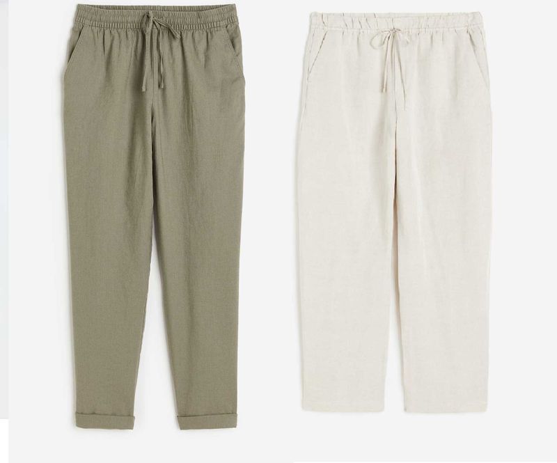 Новые джоггеры /брюки лен/хлопок H&M, размер XL (56/58) и XXL (58/62) Новые джоггеры /брюки лен/хлопок H&M, размер XL (56/58) и XXL (58/62)