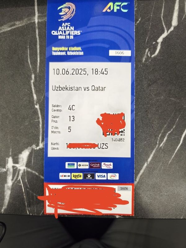 Futbolga Bilet UZB vs Qatar Futbolga Bilet UZB vs Qatar