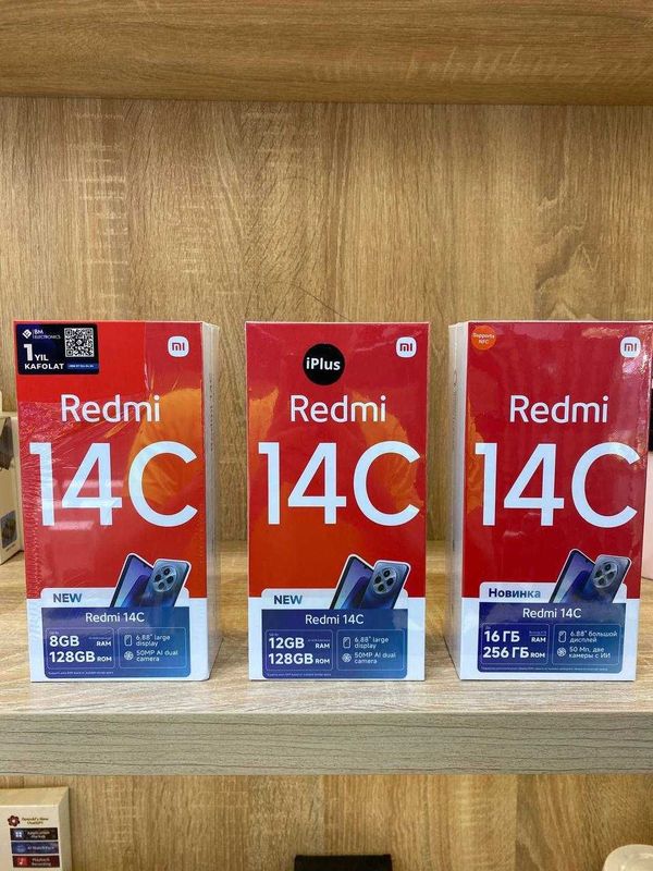 Новый REDMI 14C 4/128Gb, 8/256Gb. C годовой официальной гарантией Новый REDMI 14C 4/128Gb, 8/256Gb. C годовой официальной гарантией