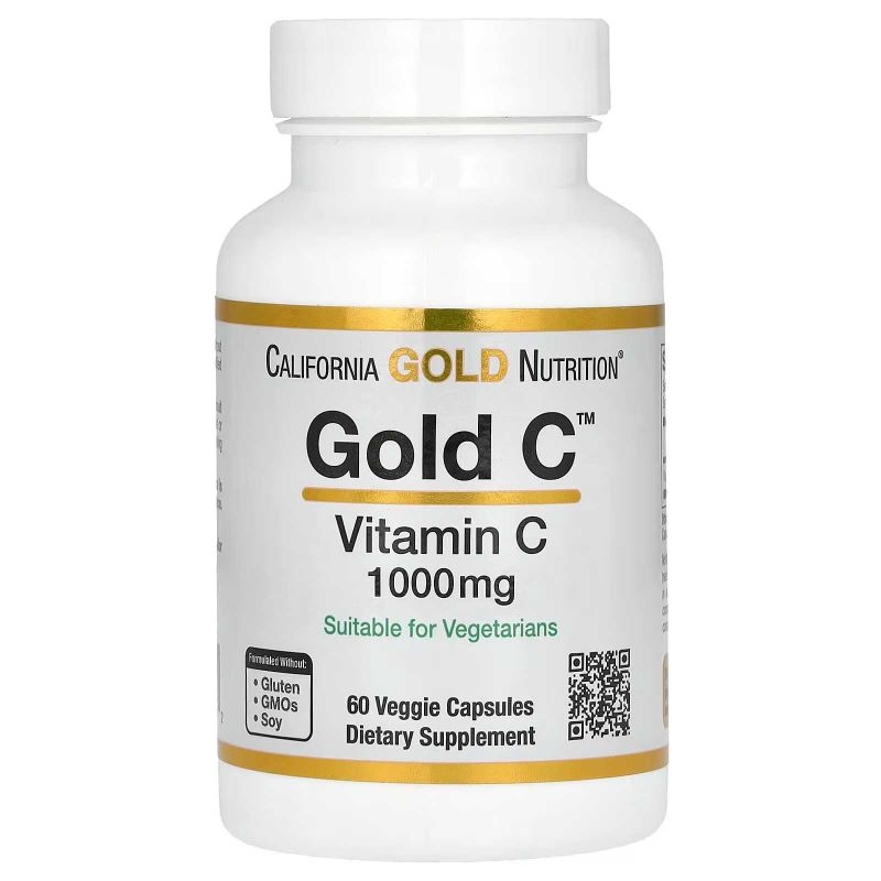 Vitamin Gold C, витамин С , 1000 мг, 60 растительных капсул