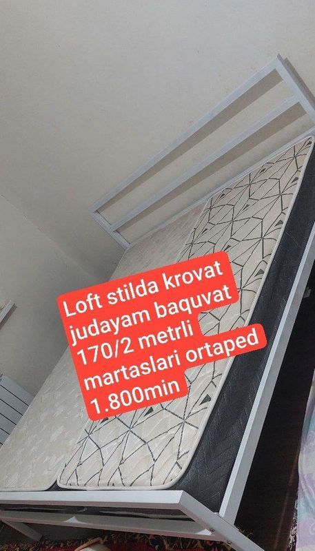 Loft krovat s matrasom