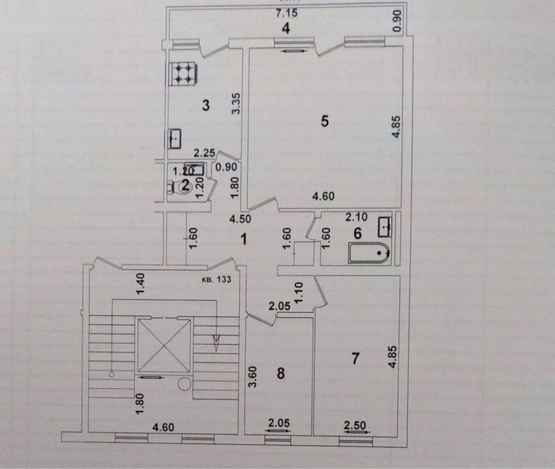 3-х комнатная квартира на Себзаре, ор.Банк НБУ.