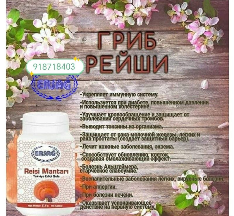Гриб Рейши БАД, Моринга чай, Масло мака Гриб Рейши БАД, Моринга чай, Масло мака