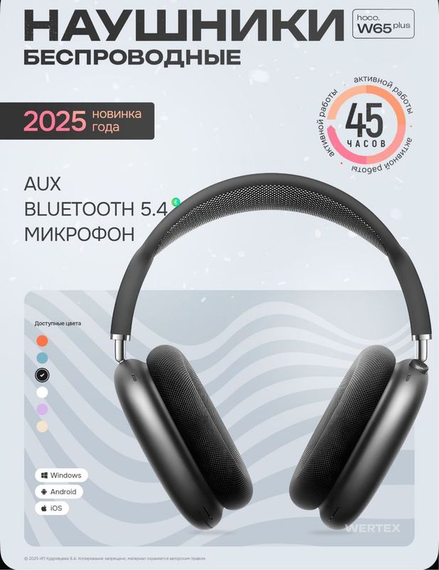 Наушники Hoco W65 Plus iphone airpods max 1=1 Наушники Hoco W65 Plus iphone airpods max 1=1