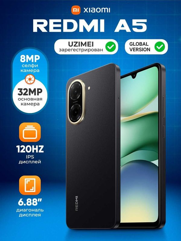 Optom Narxda Smartfon/Telefon Xiaomi Redmi A5 3/64GB Midnight Black
