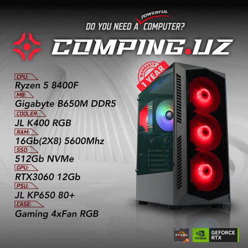 (NEW) 8400F/B650M/16Gb/512Gb/RTX3060Ti (NEW) 8400F/B650M/16Gb/512Gb/RTX3060Ti