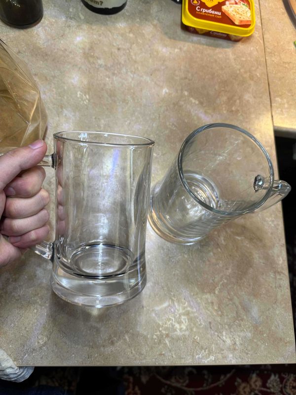 Set of 2 Premium 660ml Glass Mugs – For Beer or Milkshakes Set of 2 Premium 660ml Glass Mugs – For Beer or Milkshakes
