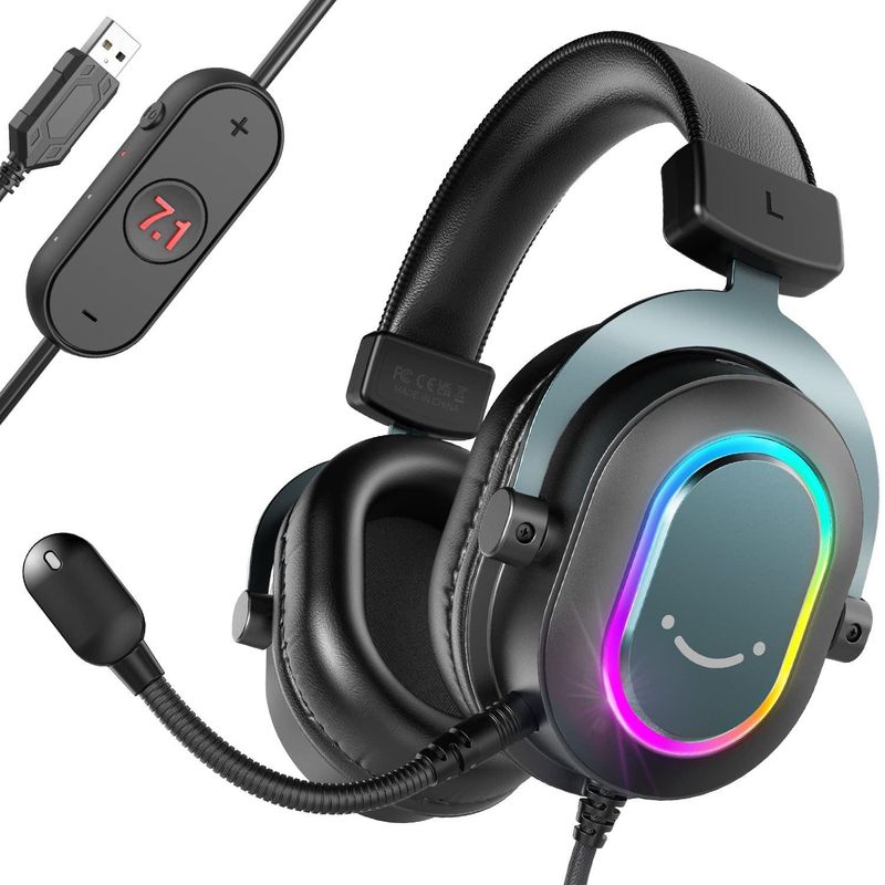 Fifine headset, наушники fifine проводные rgb с подсветкой