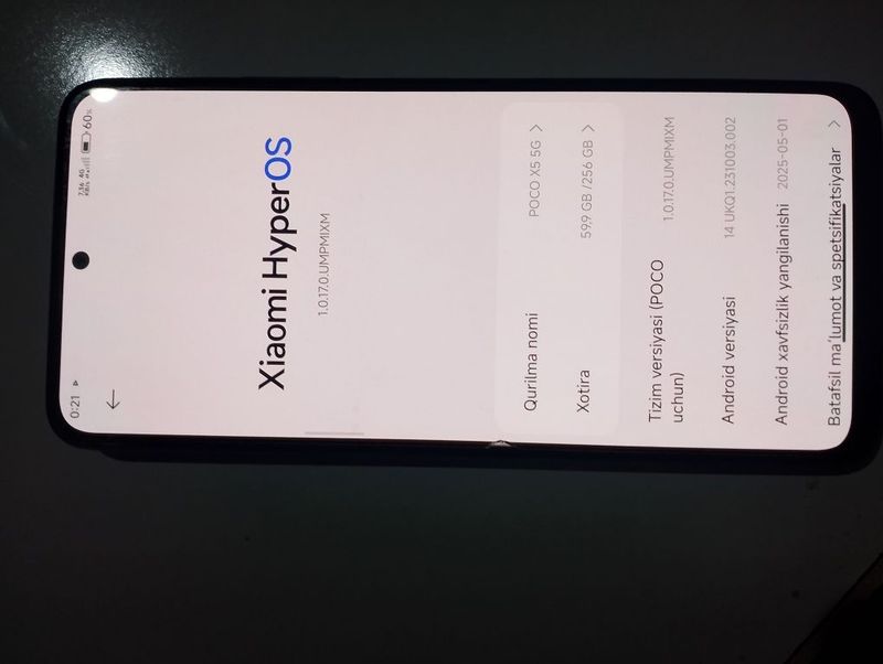 Poco x5 5g. ram 8+8 Xotira 256 holati idial aybi yuq kar dak ful Poco x5 5g. ram 8+8 Xotira 256 holati idial aybi yuq kar dak ful