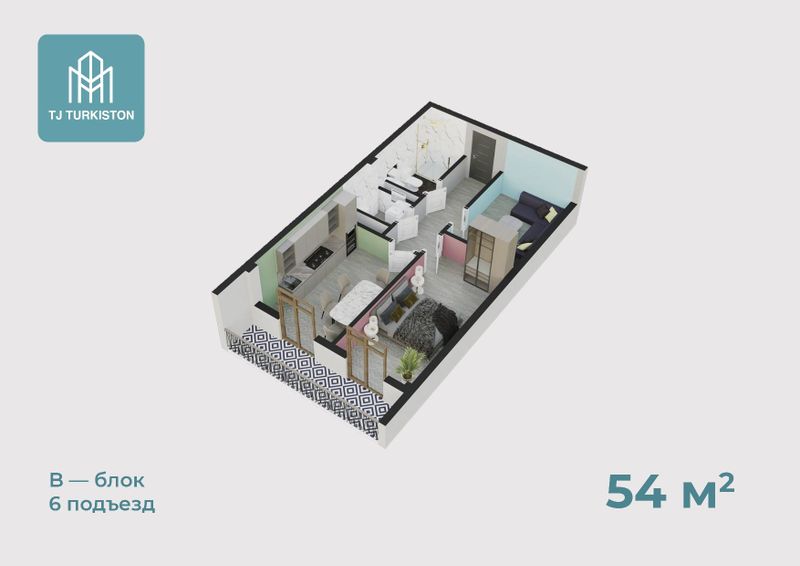 2 комнатная квартира в Turkiston Avenue низкие цены от застройщика 2 комнатная квартира в Turkiston Avenue низкие цены от застройщика