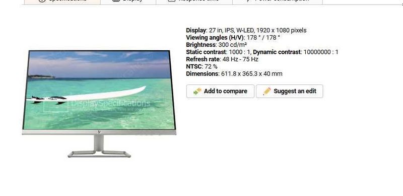 HP 27f Display (Monitor) Монитор (Дисплей) HP 27f Display (Monitor) Монитор (Дисплей)