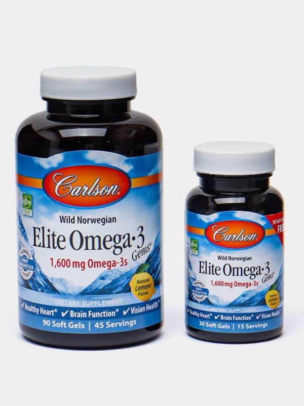 Carlson Labs Elite Omega-3 Gems – 1600 мг чистейшей силы природы с лим