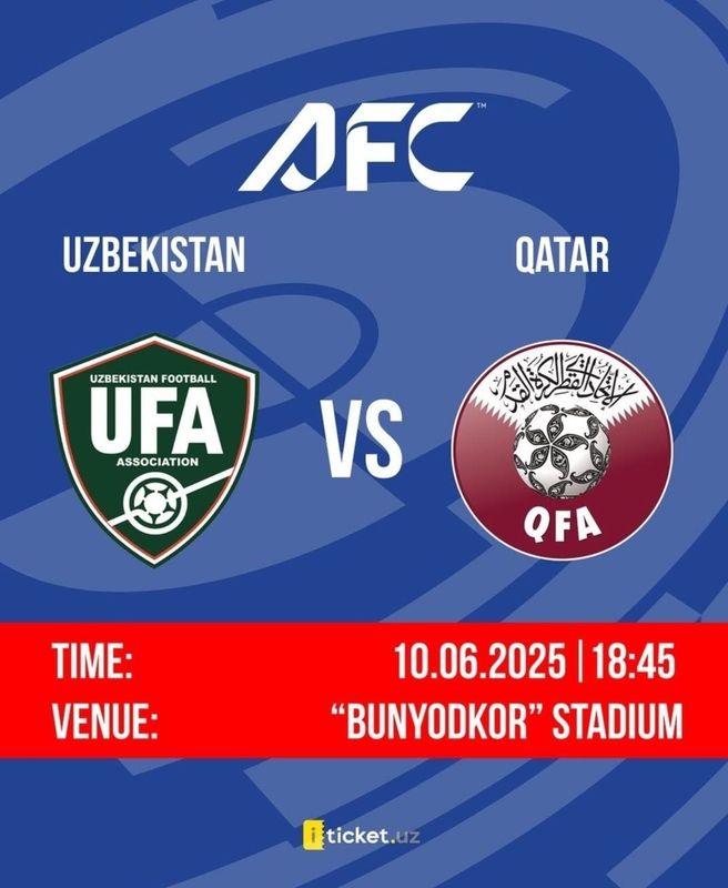 Oʻzbekiston & Qatar oʻyiniga bilet.
