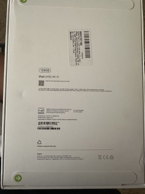 Ipad a16 не открытй новой состоянии