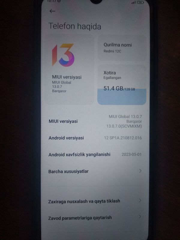 Redmi 12c 128tali