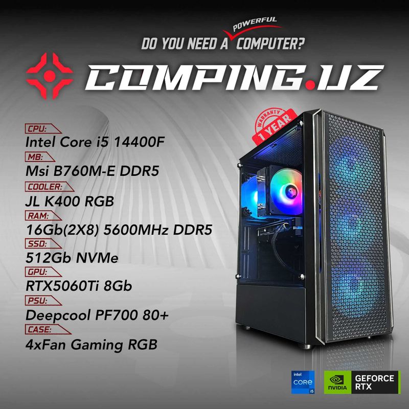 (NEW) 14400F/B760M/16Gb/512Gb/RTX5060Ti (NEW) 14400F/B760M/16Gb/512Gb/RTX5060Ti