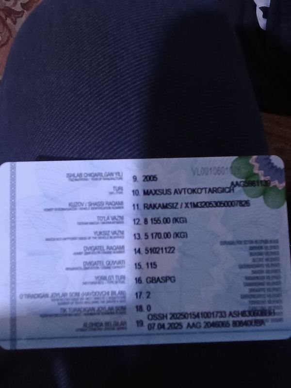 Maxsus Avtokotargich sotiladi Maxsus Avtokotargich sotiladi