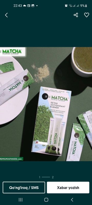 Matcha detoks choy xarxil tamligi bor Matcha detoks choy xarxil tamligi bor