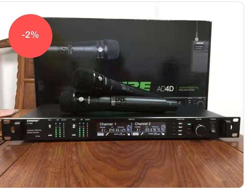 SHURE AD4D modeli 2 ekranli simsiz Mikrofon Simsiz mikrofon