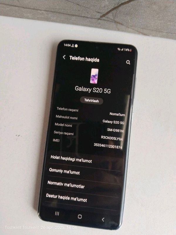 Samsung galaxy S20 5G Samsung galaxy S20 5G