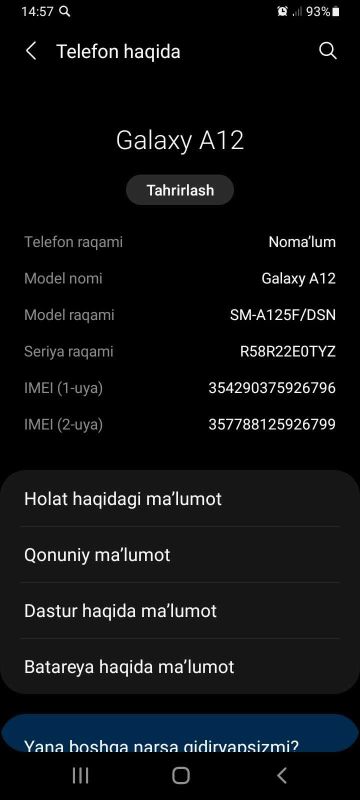 Samsung a12 hotira 3/32