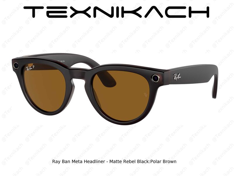 Yangi• RayBan Meta Headliner - Matte Rebel Black Polar Brown •Dastavka