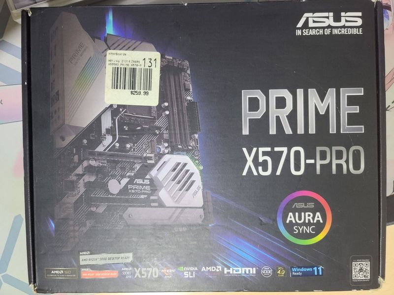Материнская плата ASUS Prime x570-pro AM4 socet , ddr4 .