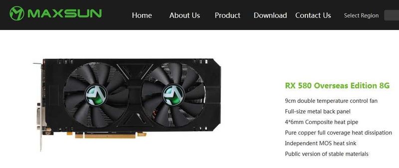 видеокарта AMD Maxsun RX 580 8gb