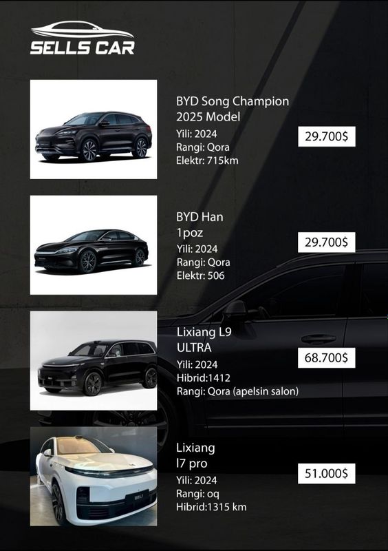 BYD Song Champion Edition 605km 2025 mode sotuvda tayyor