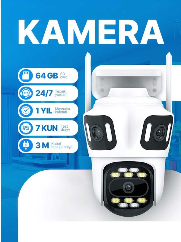 Wi-Fi камера видеонаблюдения с 4K UHD, Wifi kamera,360 kamera Wi-Fi камера видеонаблюдения с 4K UHD, Wifi kamera,360 kamera