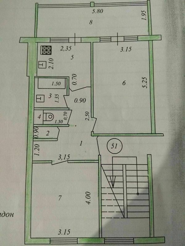 Юнусабад 15. 2/2/5. 60м2. Ипотеку можно