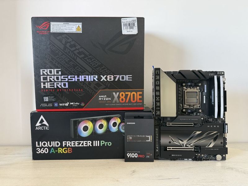 Asus X870E HERO | 96GB OZU | Samsung 9100 PRO 2TB | Arctic PRO 360 ARG