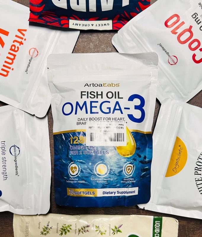 Omega 3, fish oil,240 softgel DHA + EPA,1280 mg, SKIDKADA